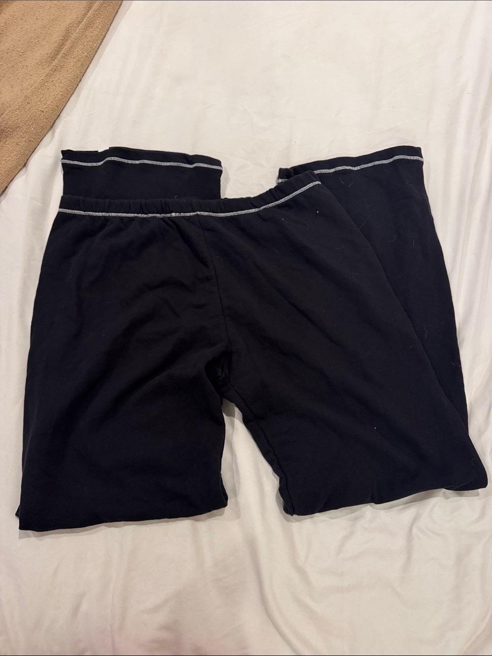 SET Active Black Stretch Knit Bottoms with Contrast Waistband